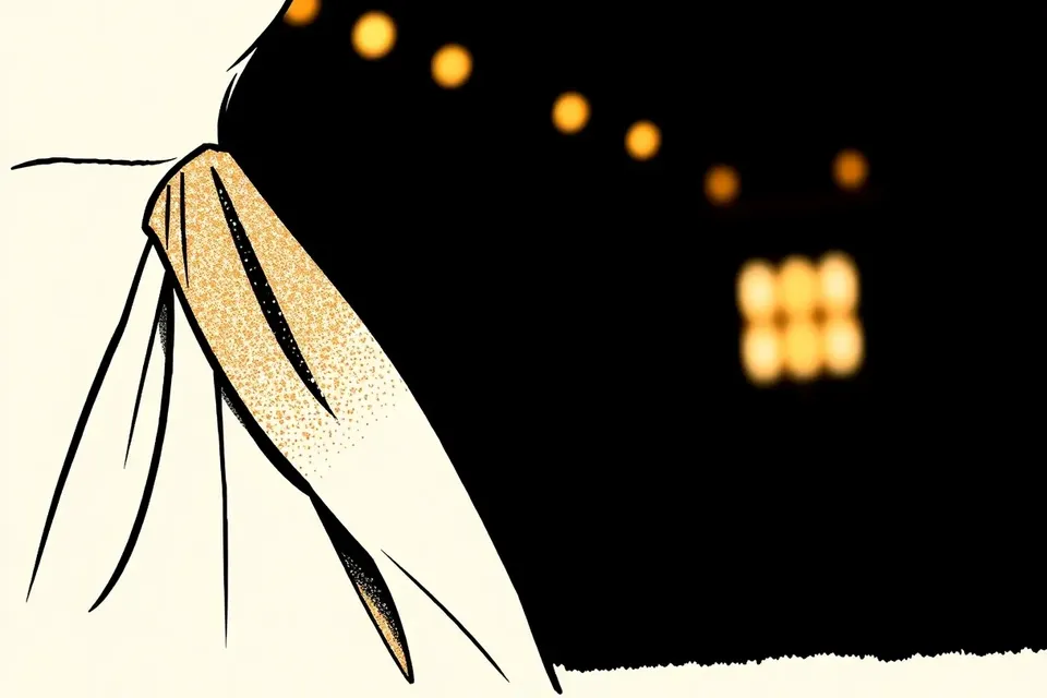 A close-up of a sequined sash draped over a shoulder, with blurred stage lights and audience silhouettes in the background.